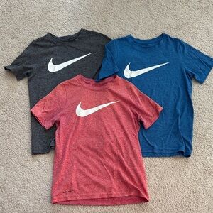 Nike Kids' Short Sleeve Tees - Charcoal, Crimson, and Sapphire